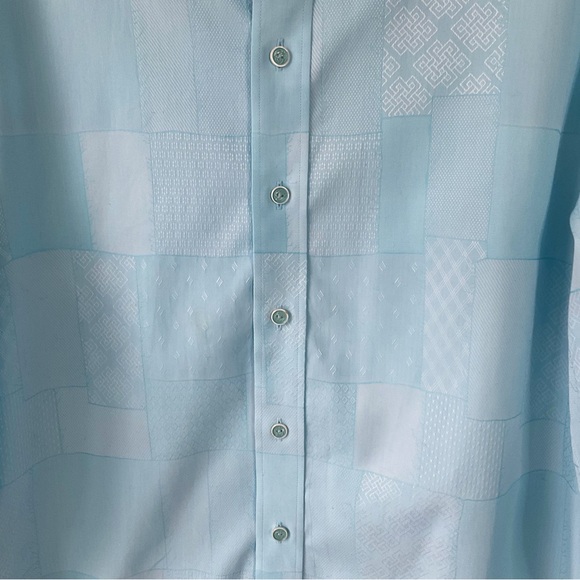 Robert Graham Long Sleeve Button Down Blue Dress Shirt Size L - Picture 7 of 12
